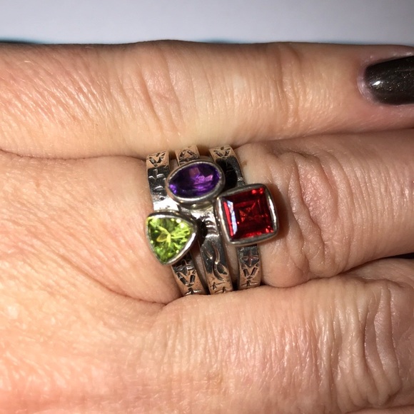 Silpada Silver Rare set of 3 vintage stacking rings Sz6 Excellent condition - Picture 2 of 5